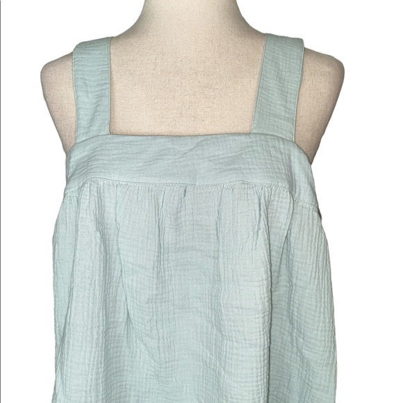 NWT Joie Seafoam Mint Green Gauze Button Open Back Cropped Tank Top - M - Picture 3 of 14